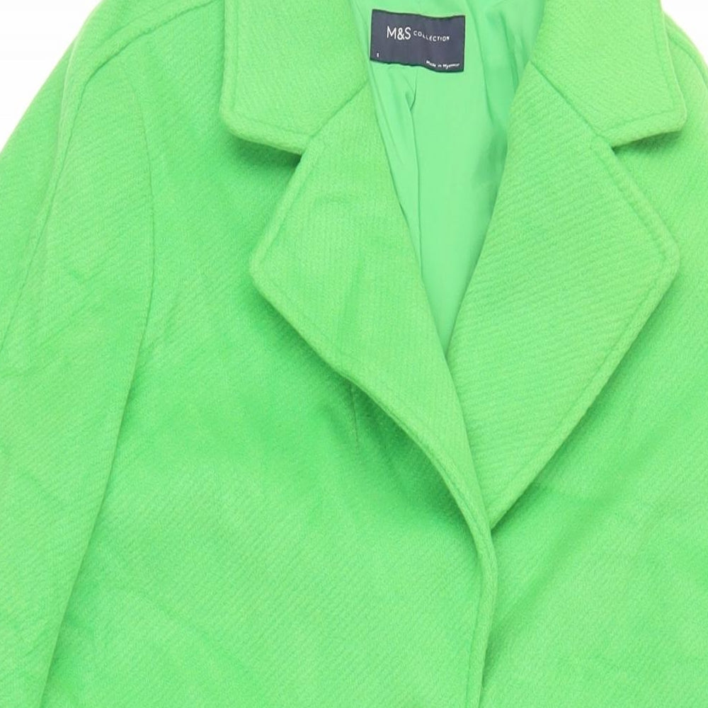 Womens UK Size 8 Marks and Spencer Green Overcoat
