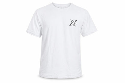 LA Flex Mens White Cotton T-Shirt Size L Crew Neck - Logo