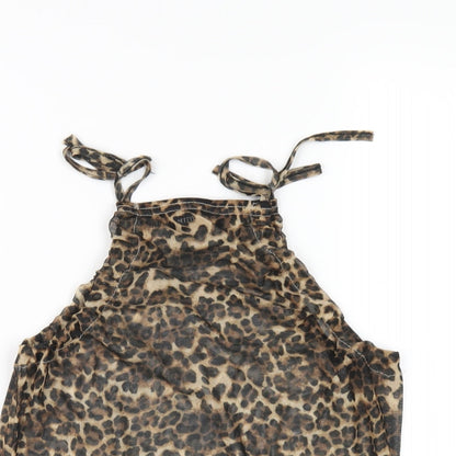 Womens UK Size 8 PRETTYLITTLETHING Brown Camisole T-Shirt