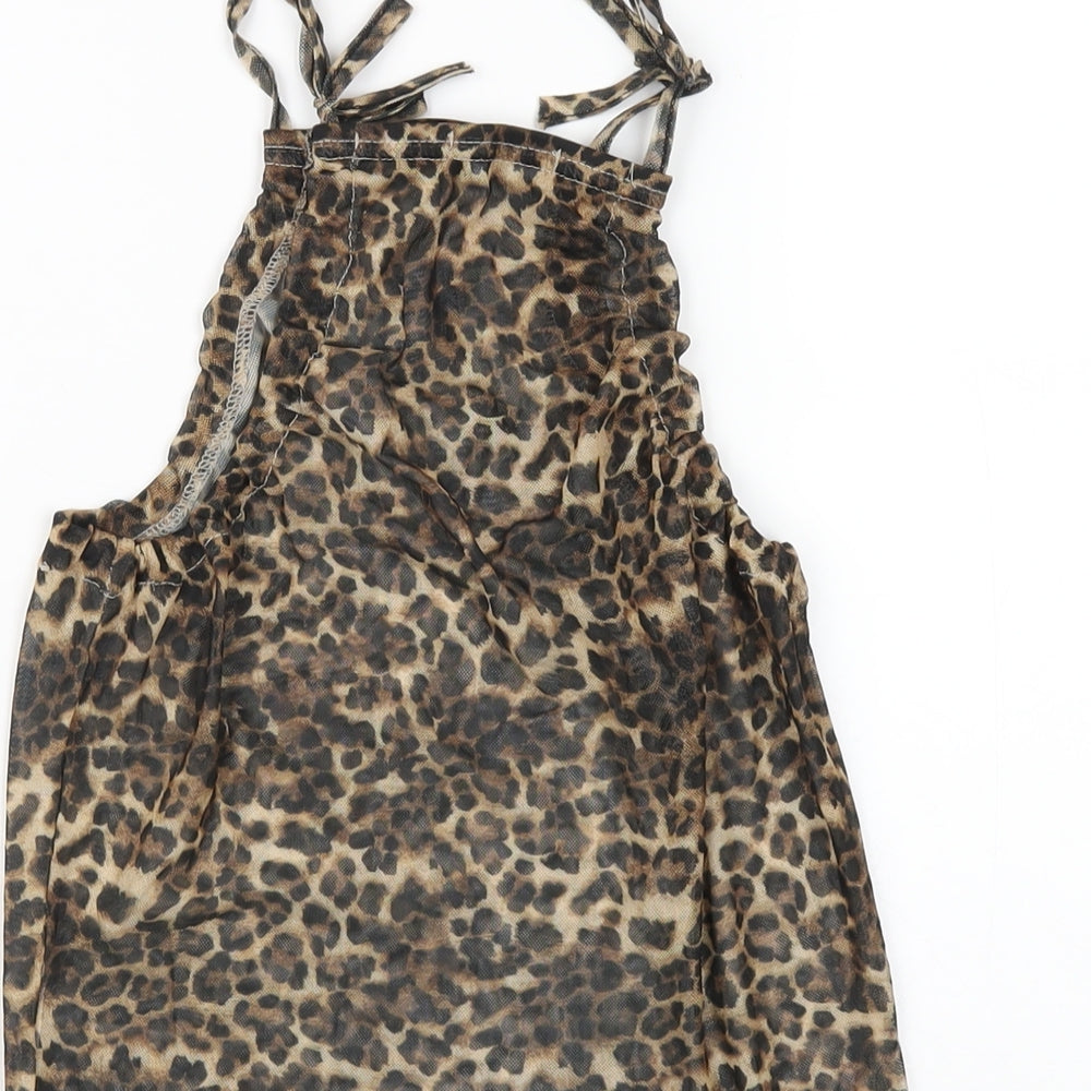 Womens UK Size 8 PRETTYLITTLETHING Brown Camisole T-Shirt