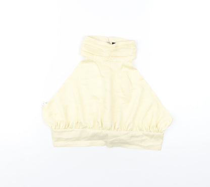 Womens UK Size 10 Nasty Gal Ivory Basic T-Shirt