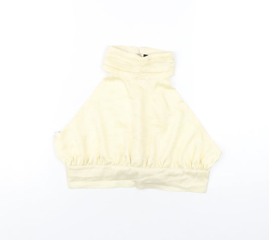 Nasty Gal Womens Ivory Polyester Basic T-Shirt Size 10 Halter