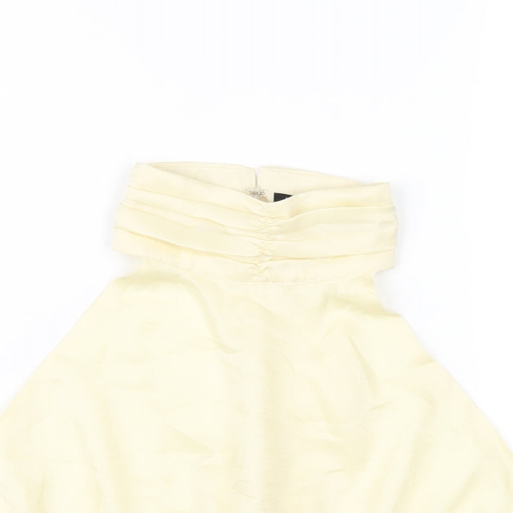 Womens UK Size 10 Nasty Gal Ivory Basic T-Shirt