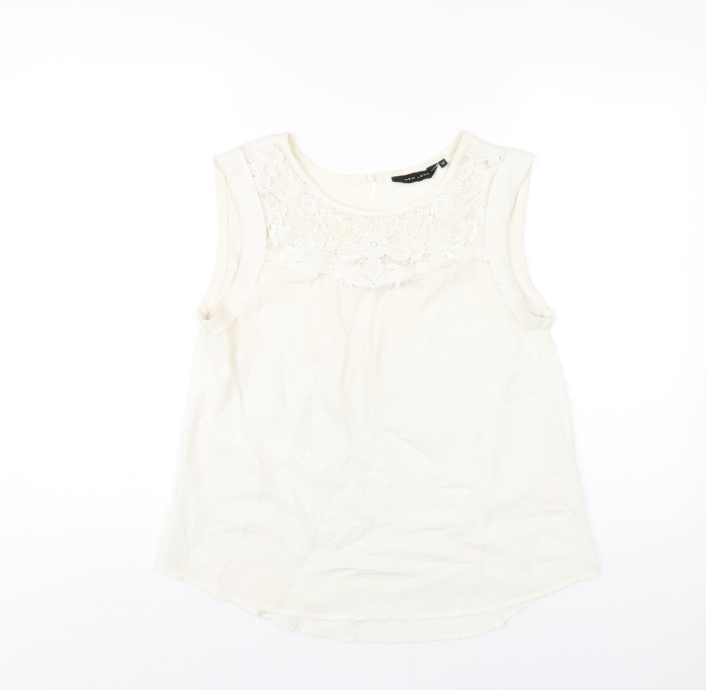 Womens UK Size 12 New Look Ivory Basic Tank