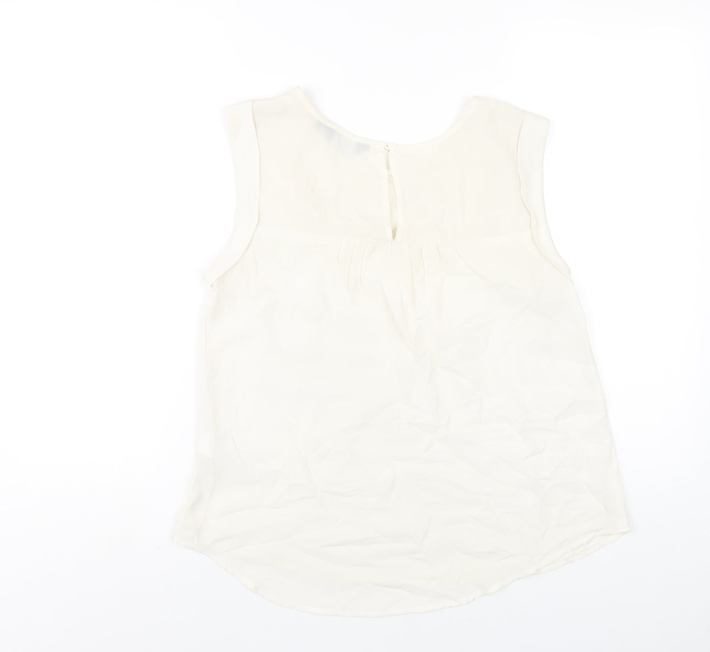Womens UK Size 12 New Look Ivory Basic Tank