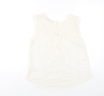 Womens UK Size 12 New Look Ivory Basic Tank