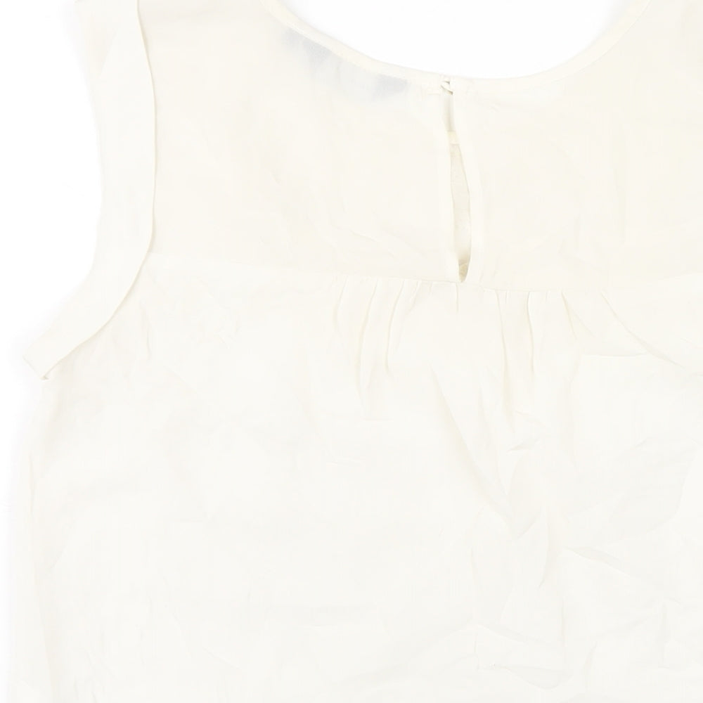 Womens UK Size 12 New Look Ivory Basic Tank