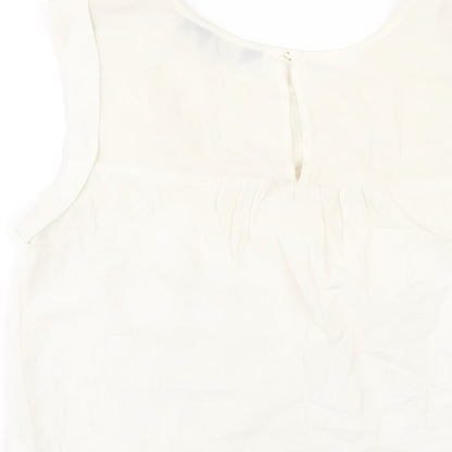 Womens UK Size 12 New Look Ivory Basic Tank