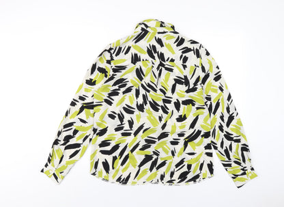 Womens UK Size 12 New Look Green Basic Button-Up