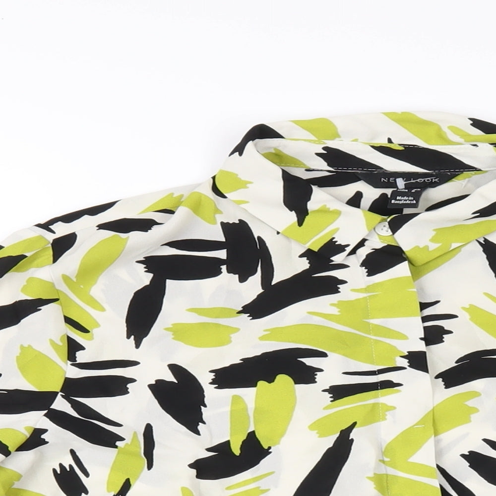 Womens UK Size 12 New Look Green Basic Button-Up