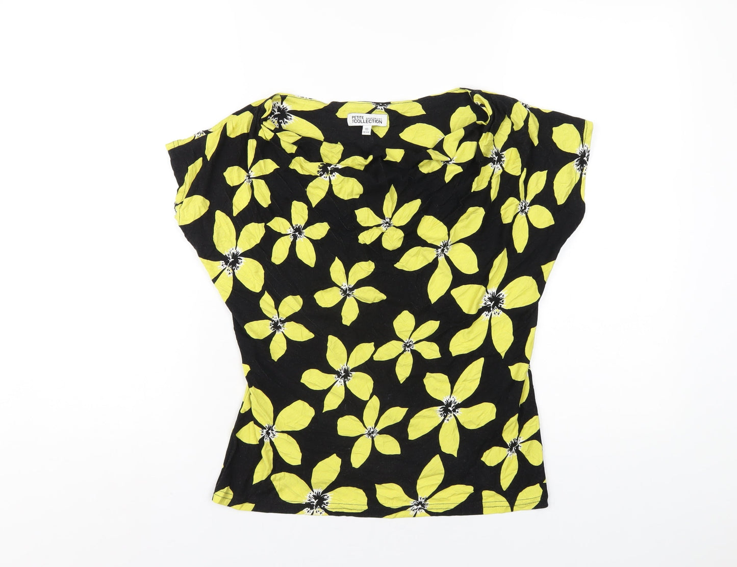Womens UK Size 10 Debenhams Black Basic T-Shirt