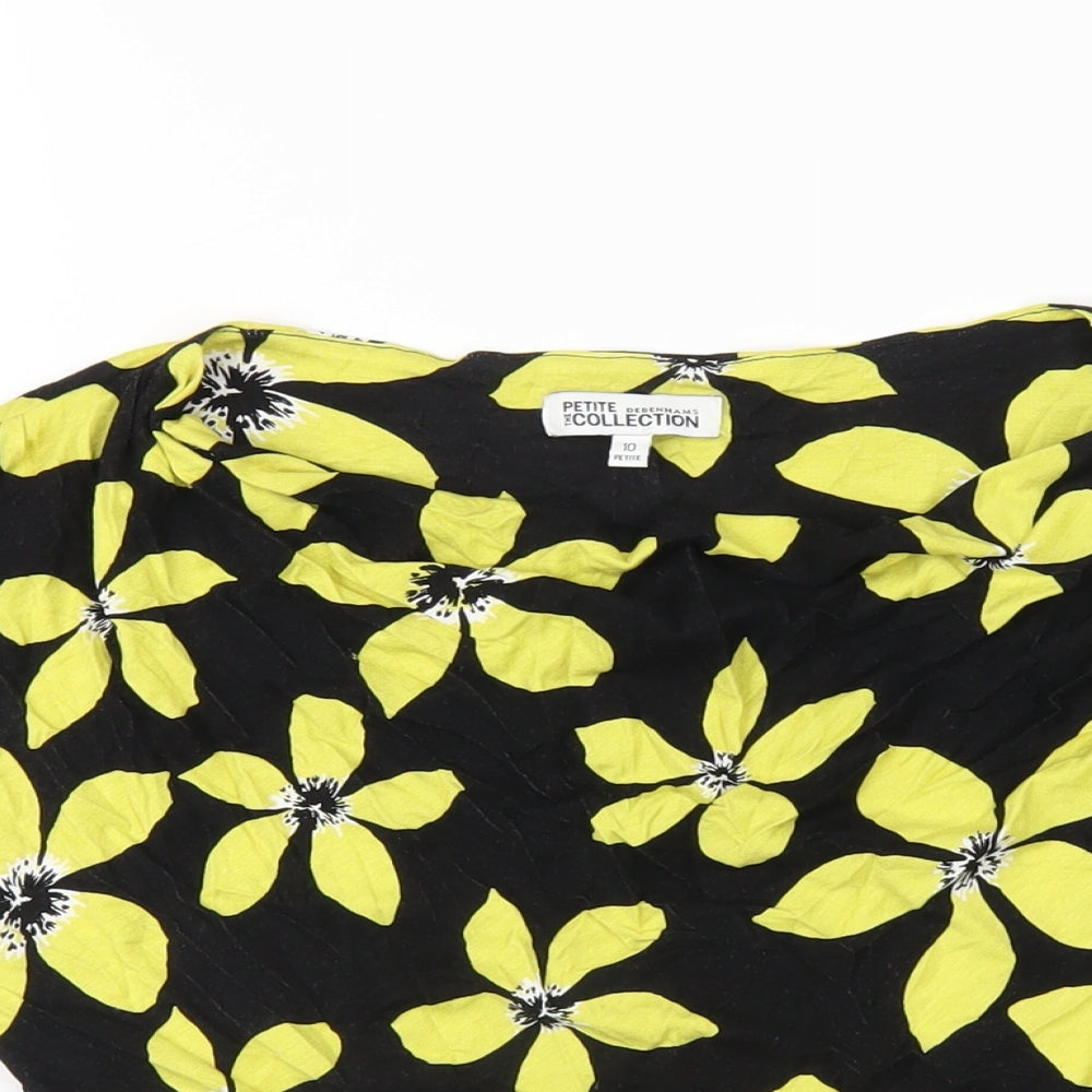 Womens UK Size 10 Debenhams Black Basic T-Shirt