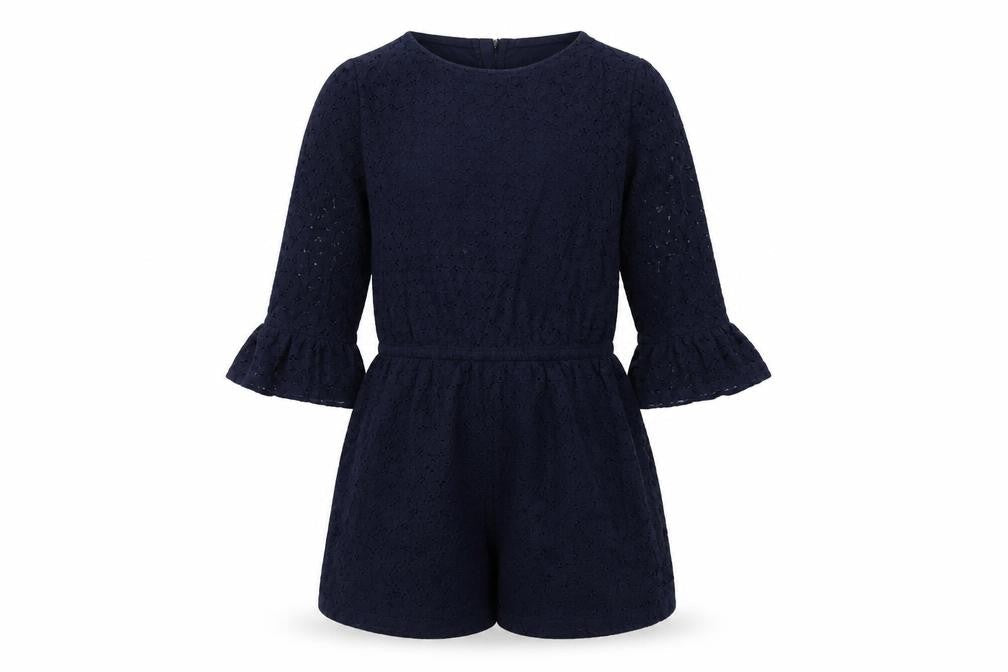 Gap Girls Blue Cotton Playsuit One-Piece Size M Zip