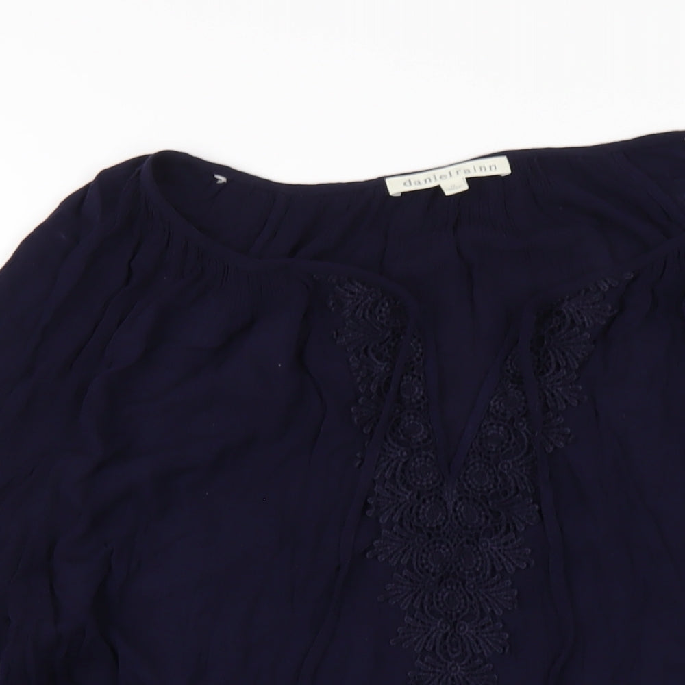 Womens UK Size 10 Daniel Rainn Blue Basic T-Shirt