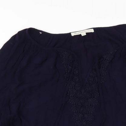 Womens UK Size 10 Daniel Rainn Blue Basic T-Shirt