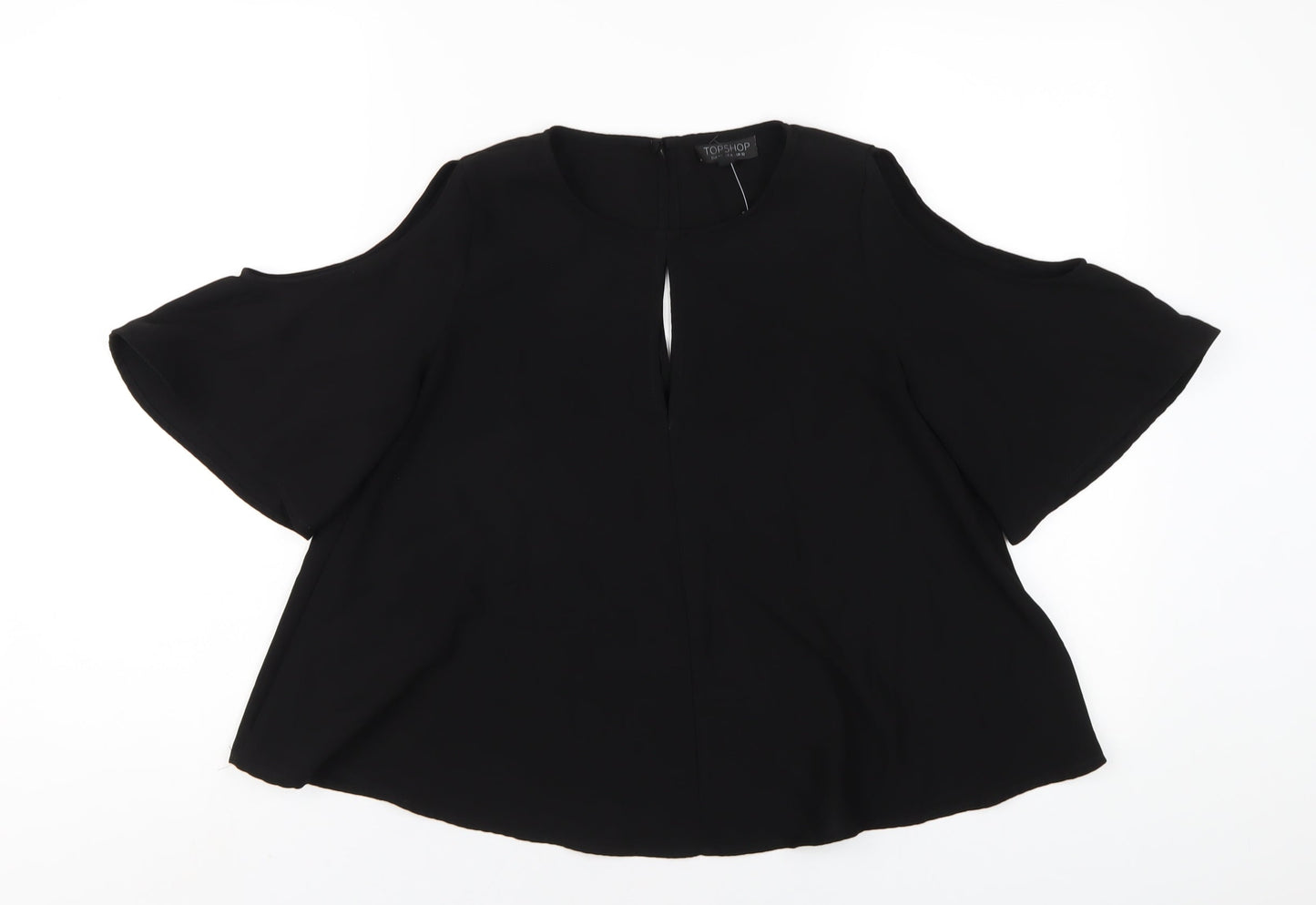 Womens UK Size 10 Topshop Black Basic T-Shirt