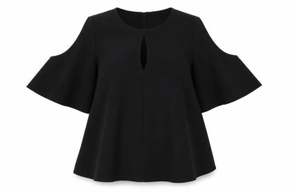Womens UK Size 10 Topshop Black Basic T-Shirt