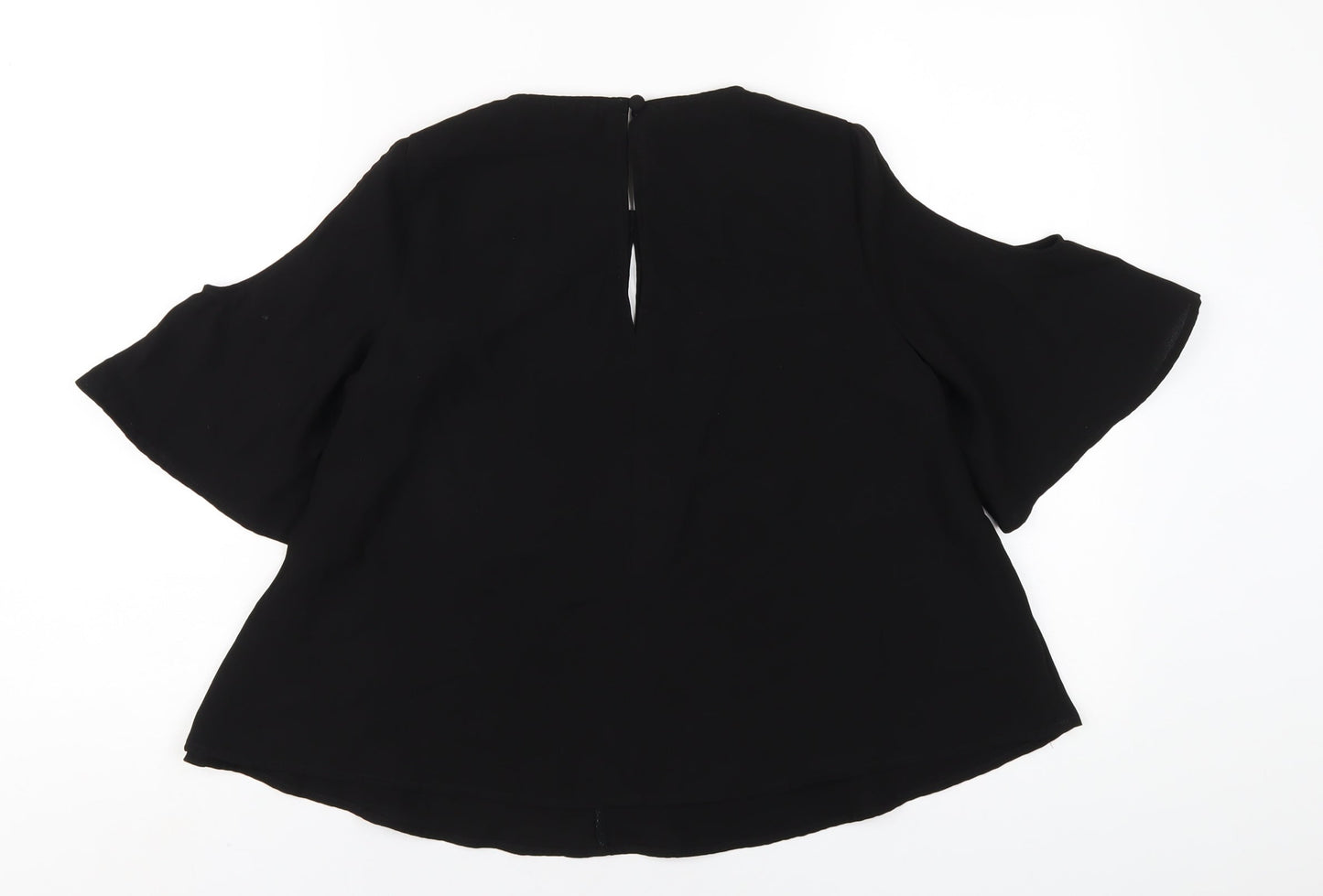 Womens UK Size 10 Topshop Black Basic T-Shirt