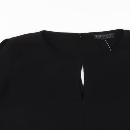 Womens UK Size 10 Topshop Black Basic T-Shirt