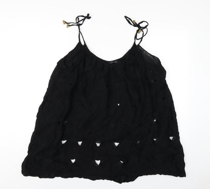 Womens UK Size M Topshop Black Camisole T-Shirt