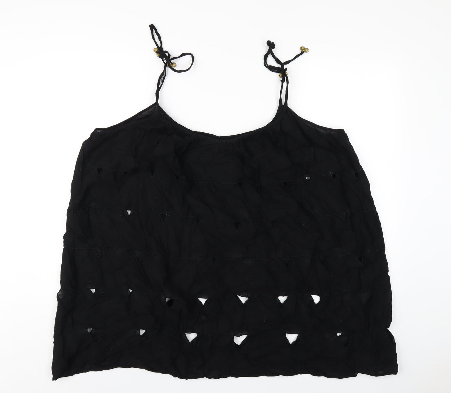 Womens UK Size M Topshop Black Camisole T-Shirt