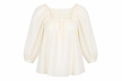 Topshop Womens Ivory Polyester A-Line Size 12 Square Neck Pullover