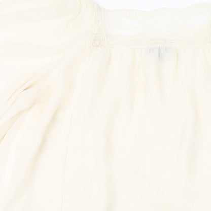 Topshop Womens Ivory Polyester A-Line Size 12 Square Neck Pullover