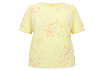 Womens UK Size 16 New Look Yellow Basic T-Shirt
