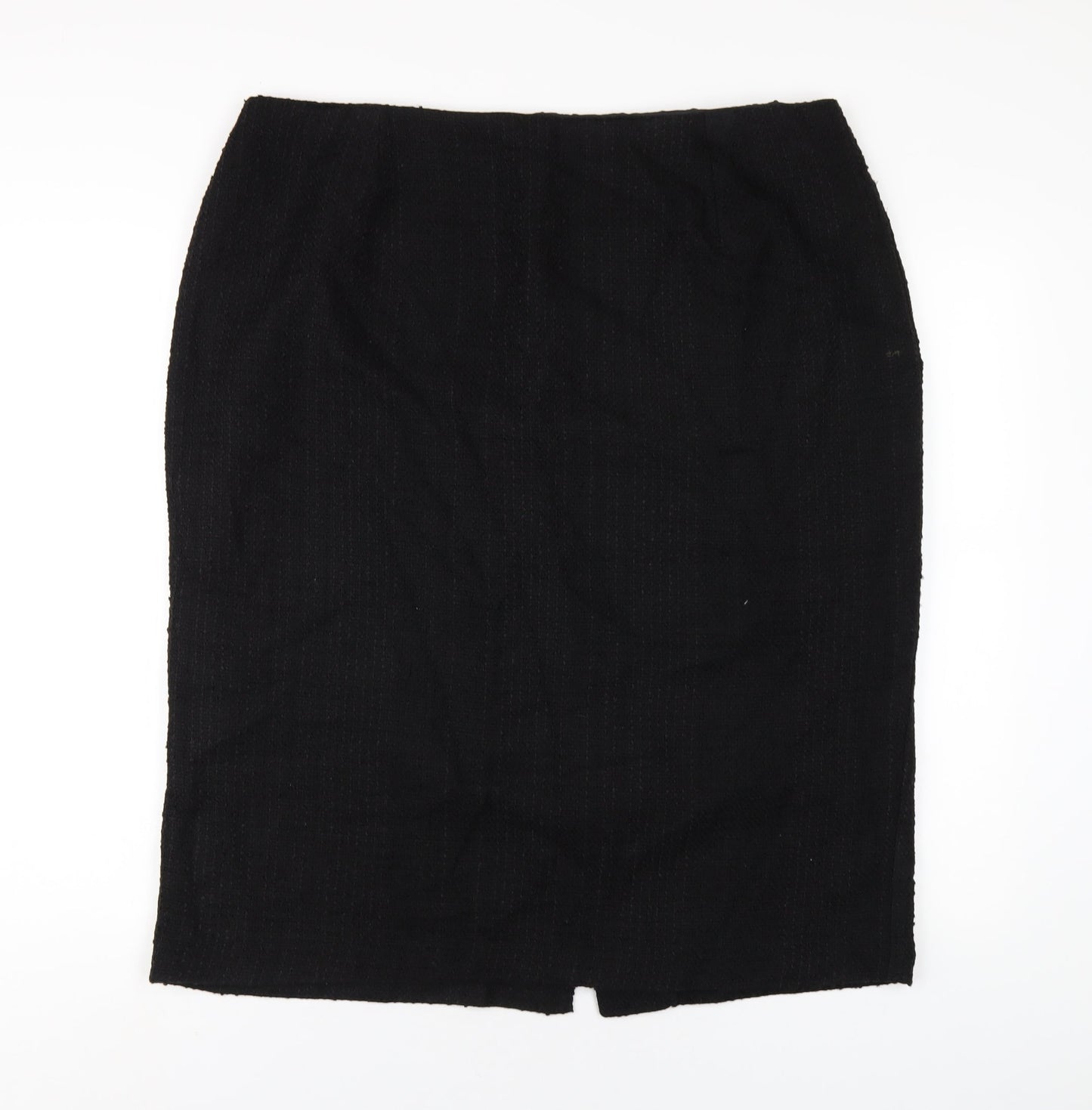 Femme Womens Black Polyester Straight & Pencil Skirt Size 20 Zip