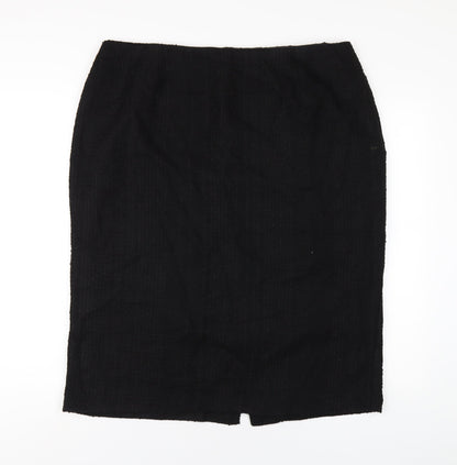 Femme Womens Black Polyester Straight & Pencil Skirt Size 20 Zip