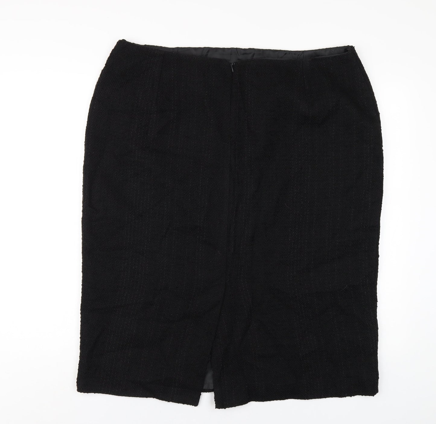 Femme Womens Black Polyester Straight & Pencil Skirt Size 20 Zip