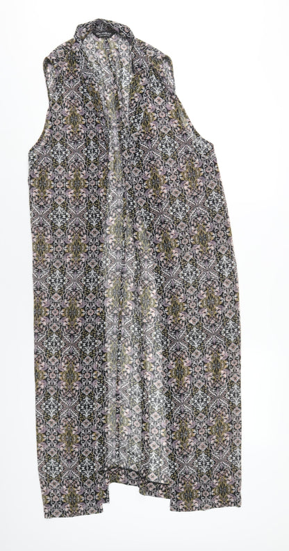 Miss Selfridge Womens Multicoloured Floral Polyester Kimono T-Shirt Size 14 V-Neck