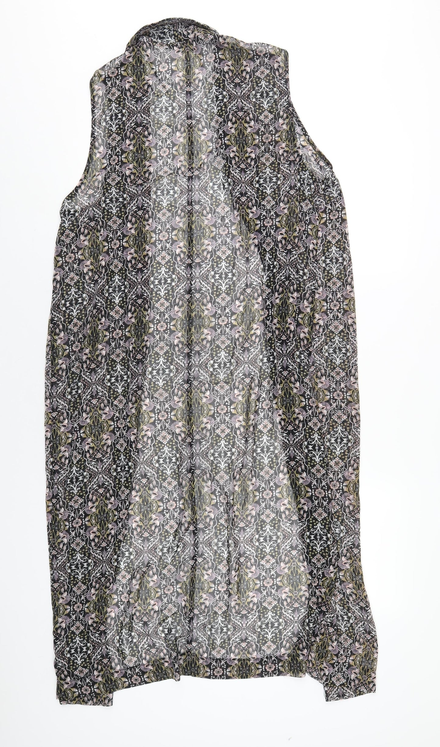 Miss Selfridge Womens Multicoloured Floral Polyester Kimono T-Shirt Size 14 V-Neck