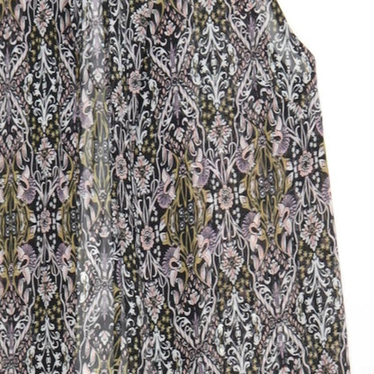 Miss Selfridge Womens Multicoloured Floral Polyester Kimono T-Shirt Size 14 V-Neck