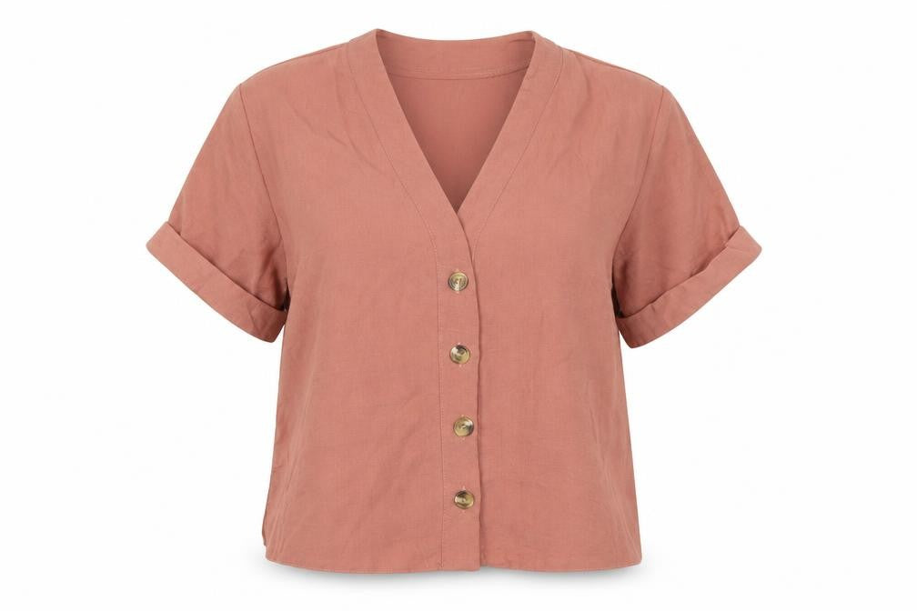 Womens UK Size 8 New Look Brown Basic T-Shirt