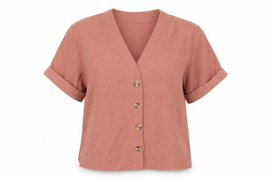 Womens UK Size 8 New Look Brown Basic T-Shirt