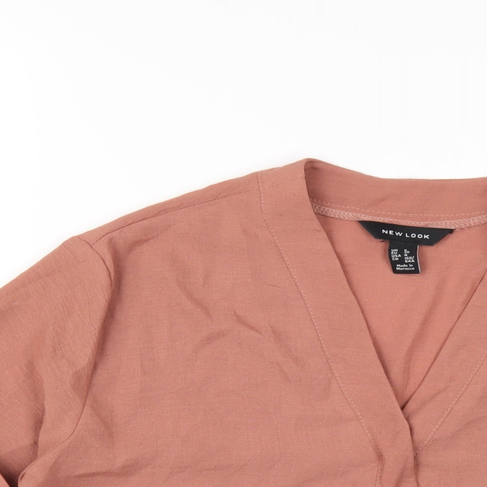 Womens UK Size 8 New Look Brown Basic T-Shirt