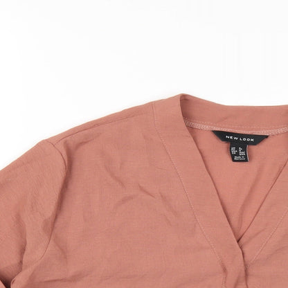 Womens UK Size 8 New Look Brown Basic T-Shirt