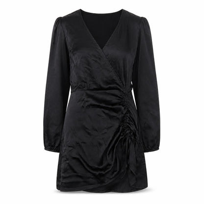 Quiz Womens Black Polyester A-Line Size 10 V-Neck Zip