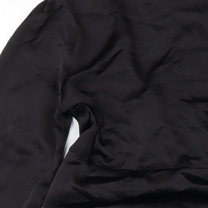 Quiz Womens Black Polyester A-Line Size 10 V-Neck Zip