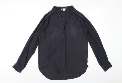 Womens UK Size 12 H&M Grey Basic Button-Up