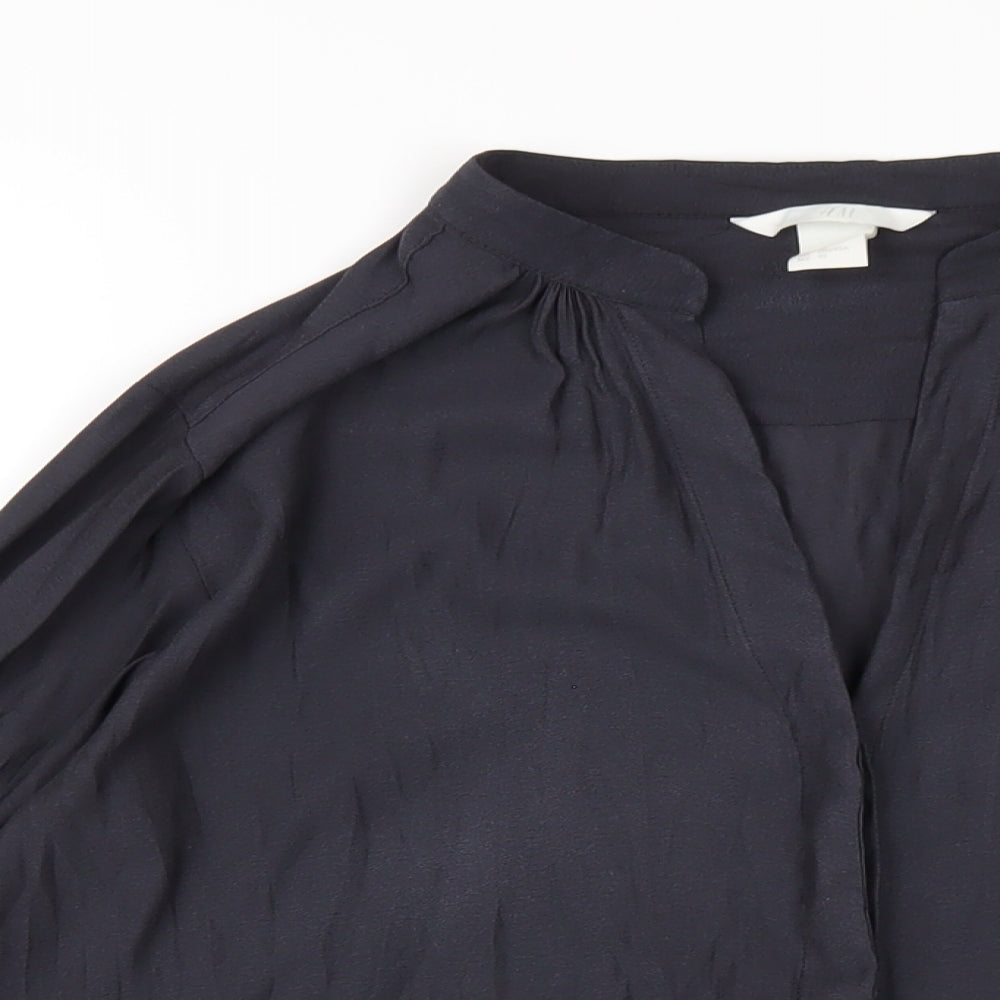 Womens UK Size 12 H&M Grey Basic Button-Up
