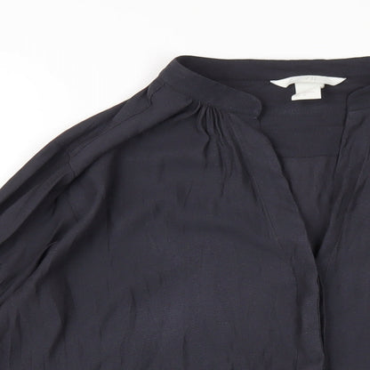 Womens UK Size 12 H&M Grey Basic Button-Up