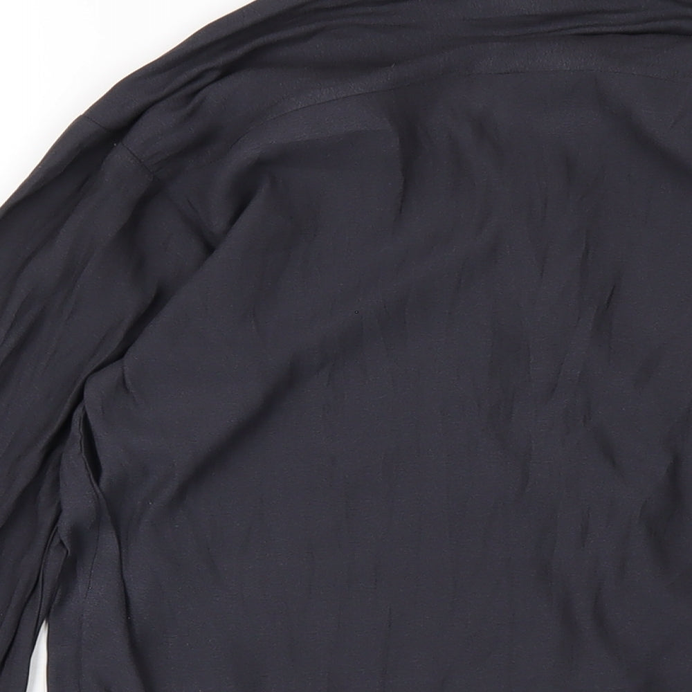 Womens UK Size 12 H&M Grey Basic Button-Up