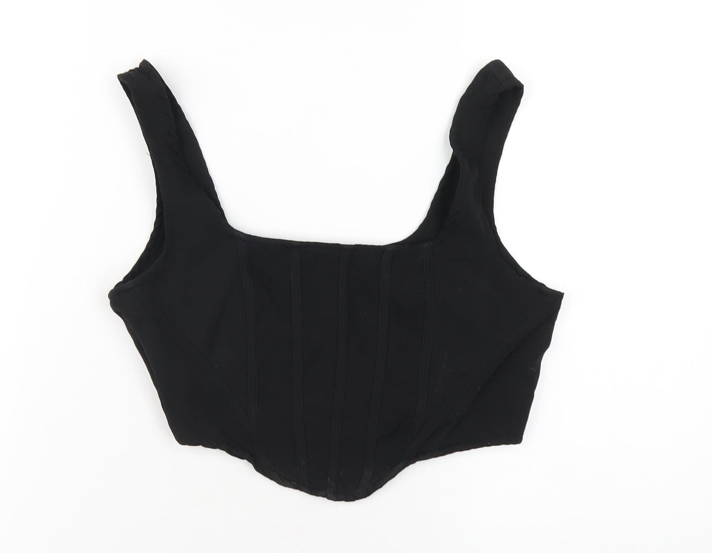 Womens UK Size 6 NAANAA Black Cropped T-Shirt