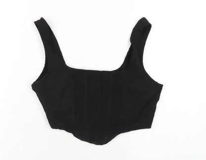 Womens UK Size 6 NAANAA Black Cropped T-Shirt