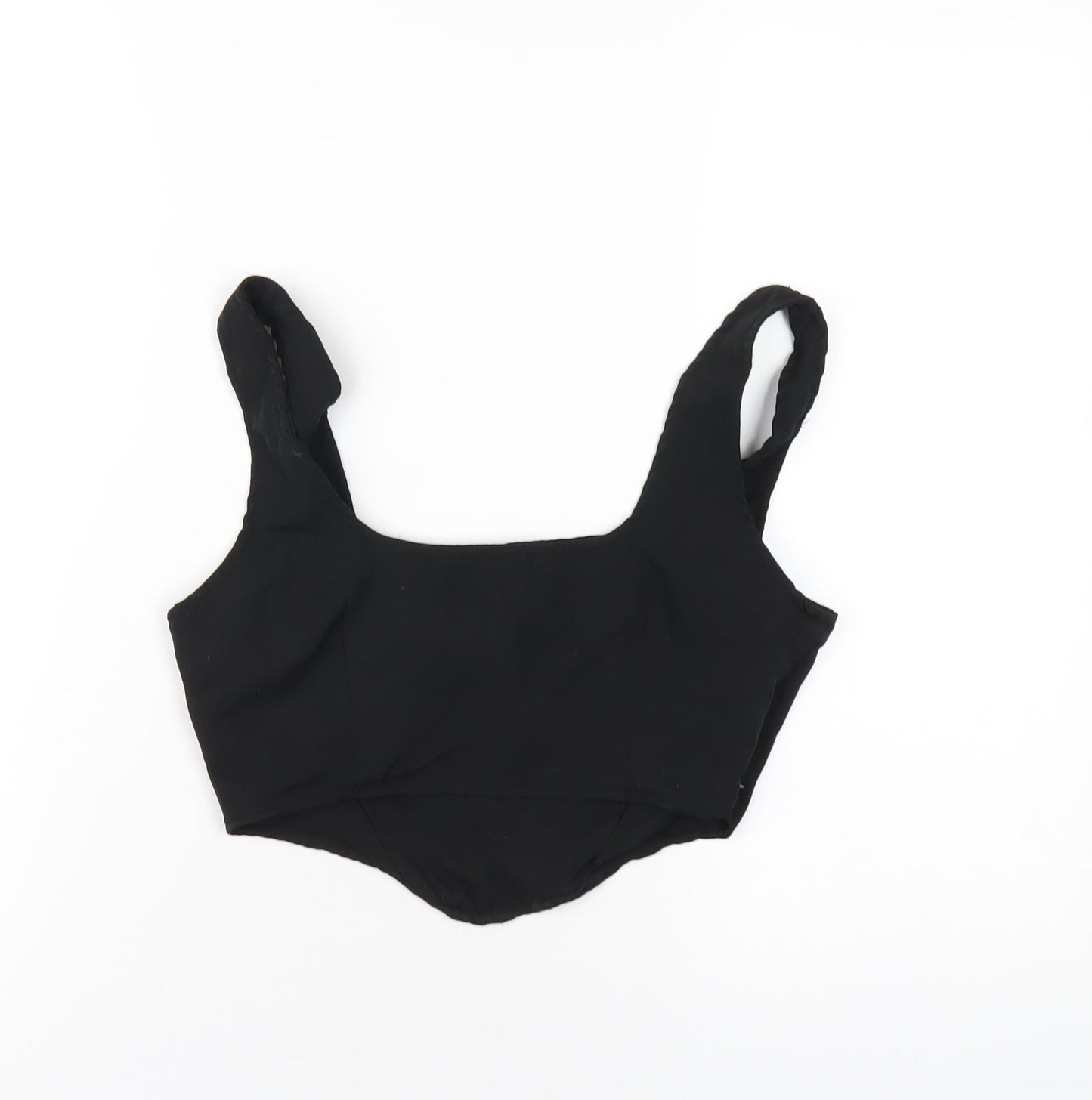 Womens UK Size 6 NAANAA Black Cropped T-Shirt