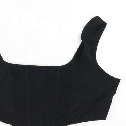Womens UK Size 6 NAANAA Black Cropped T-Shirt