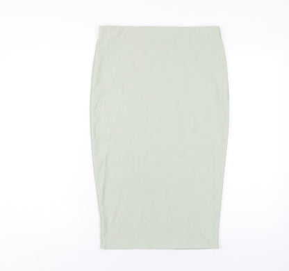 In the Style Womens Green Polyester Straight & Pencil Skirt Size 14