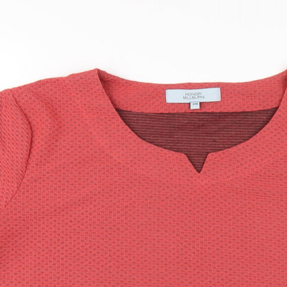 EWM Womens Pink Polyester Basic T-Shirt Size 20 V-Neck